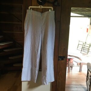 Chico's Men's Blue and White Striped Dress Pants